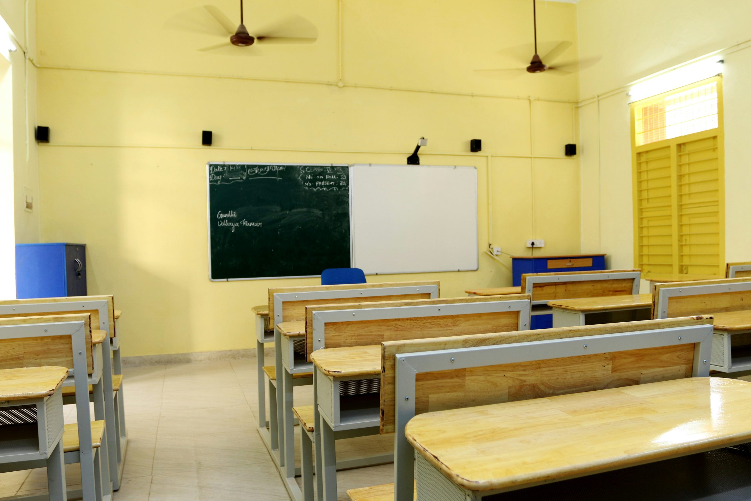 Smart classroom in an Indian school with digital learning setup